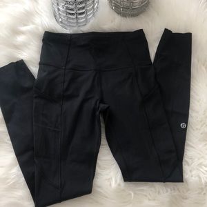 Lululemon fast and free, black, 25 inch length